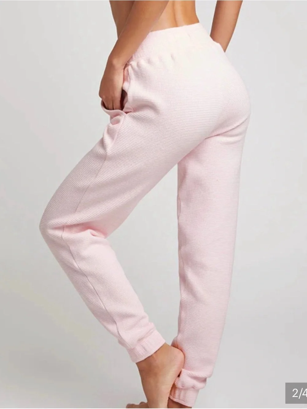 Negative Waffle Knit Jogger Puff Pink Small